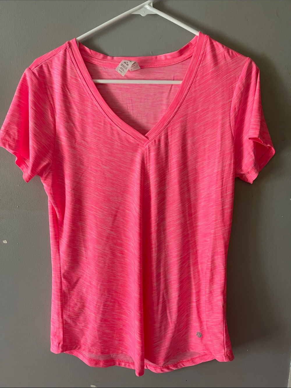 Athletic Pink V-Neck Women's Top